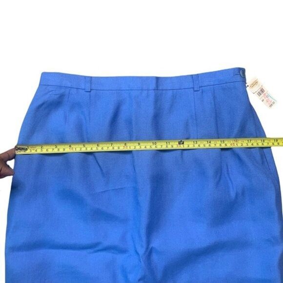 Talbots Skirts Women’s 12 Linen Blend Straight High Waisted Blue Pencil Style - Picture 5 of 7